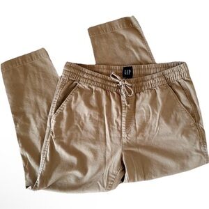 Gap Womens Medium Khaki Drawstring Ankle Pants Cotton Blend Relaxed